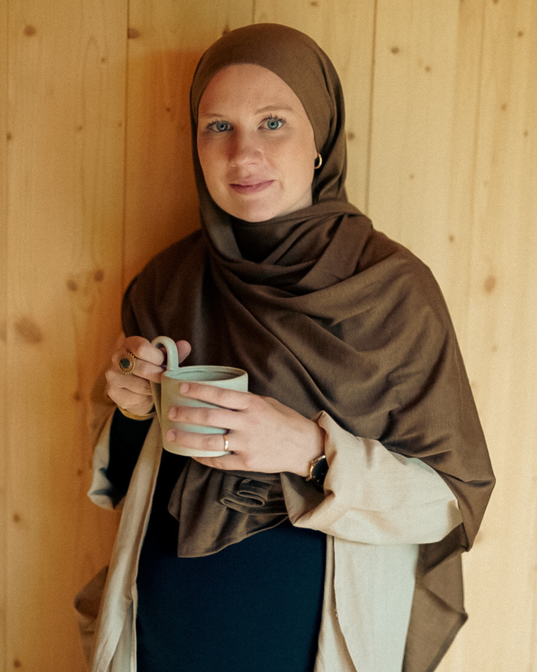 "Mariposa XXL van zijde en biologisch katoen (Kastanje)