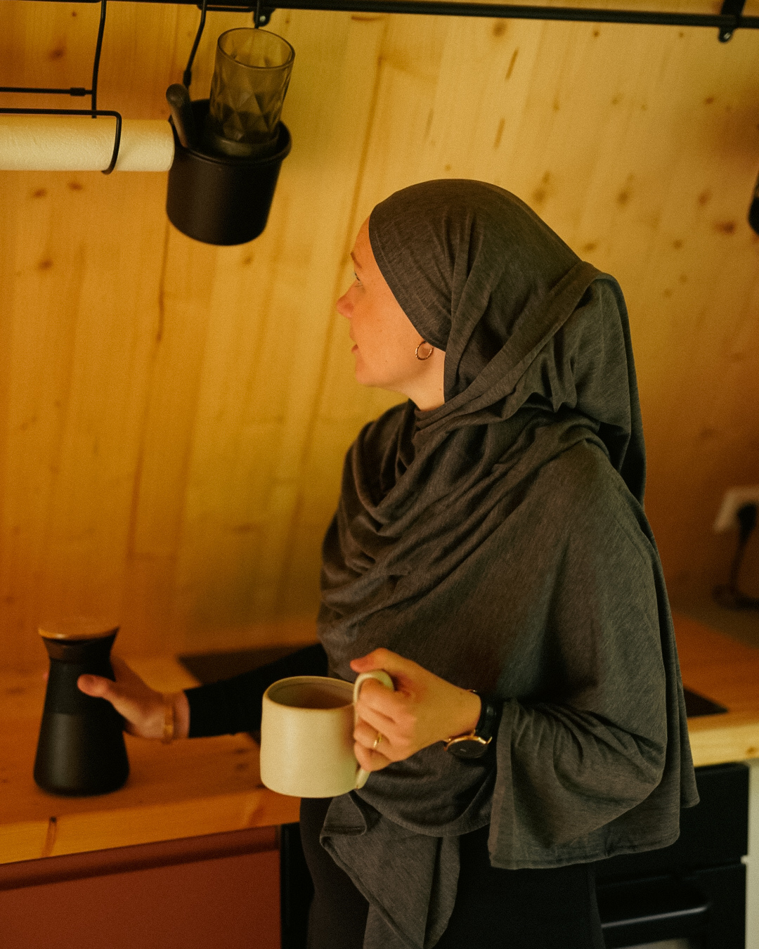 "Mariposa XXL van zijde en biologisch katoen (grijs gemêleerd)