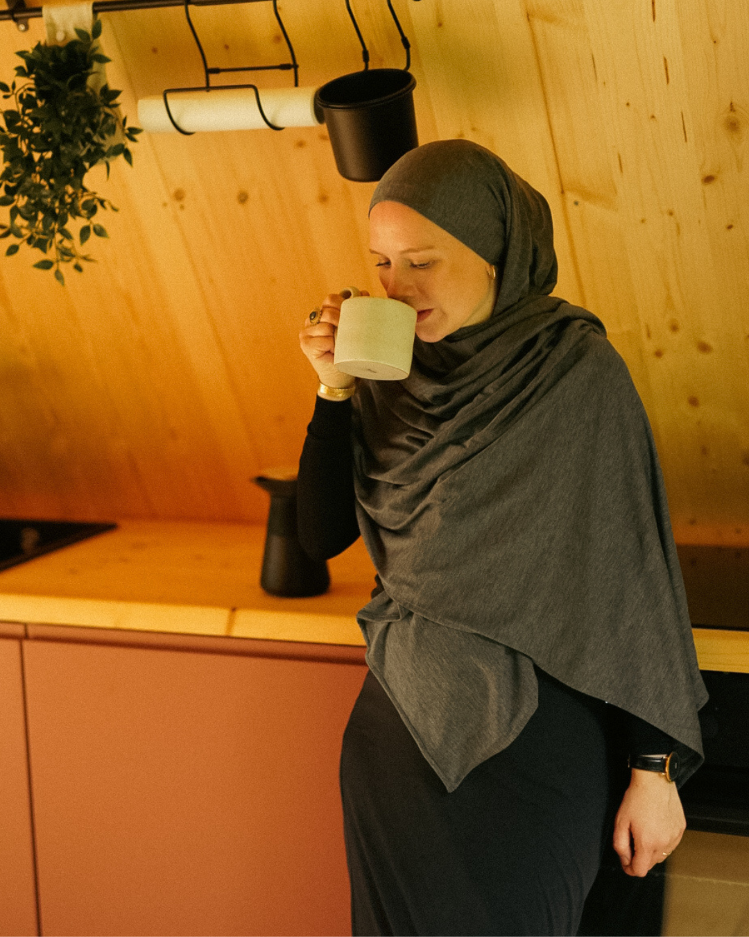 "Mariposa XXL van zijde en biologisch katoen (grijs gemêleerd)