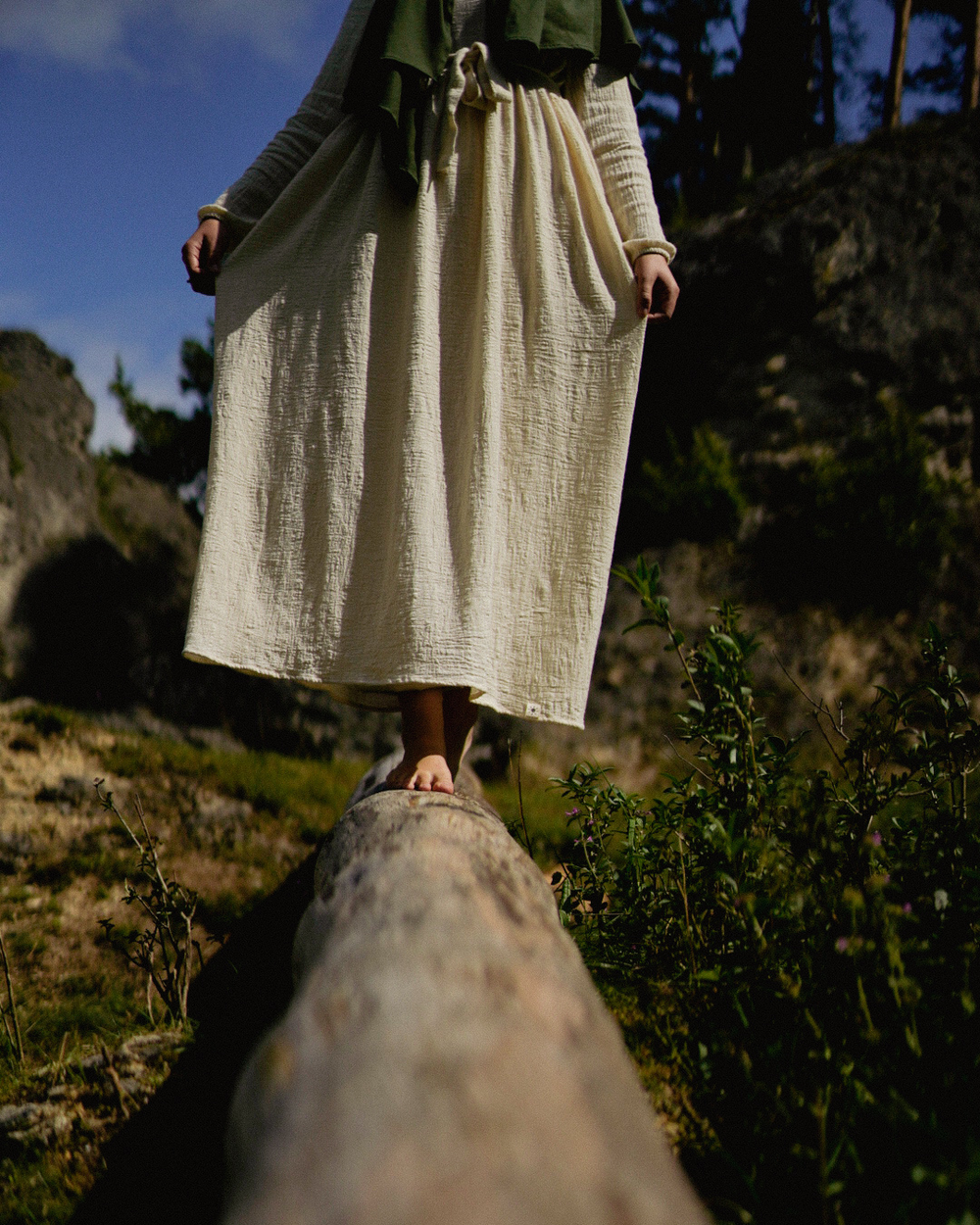 Katoenen Abaya "Maya" van katoen (Raw Cotton)