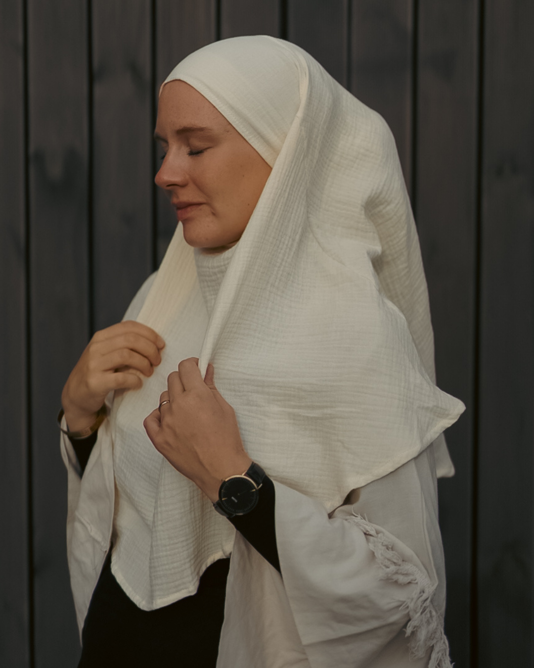 Mini Mousseline Khimar (Beige)