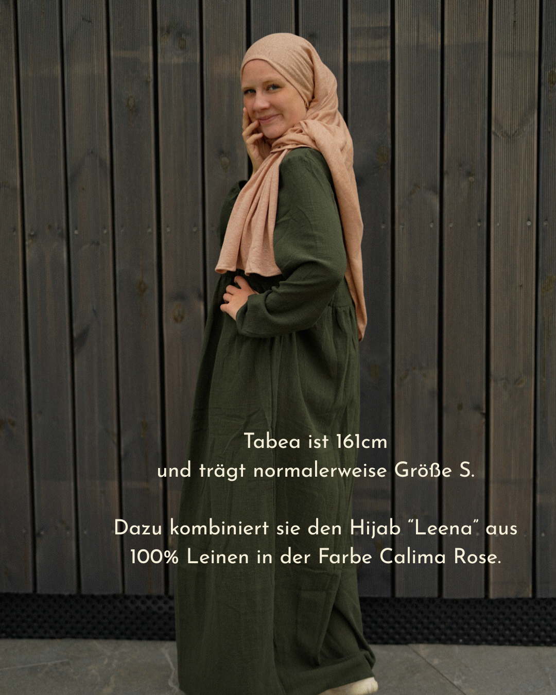 Katoenen Abaya "Maya" van katoen (Donkergroen)