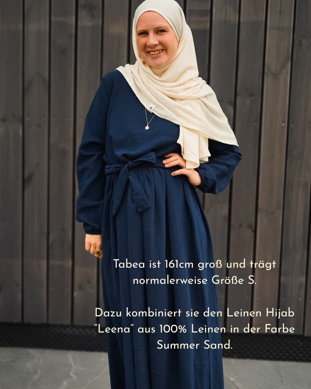 Katoenen Abaya "Maya" van katoen (Navy)