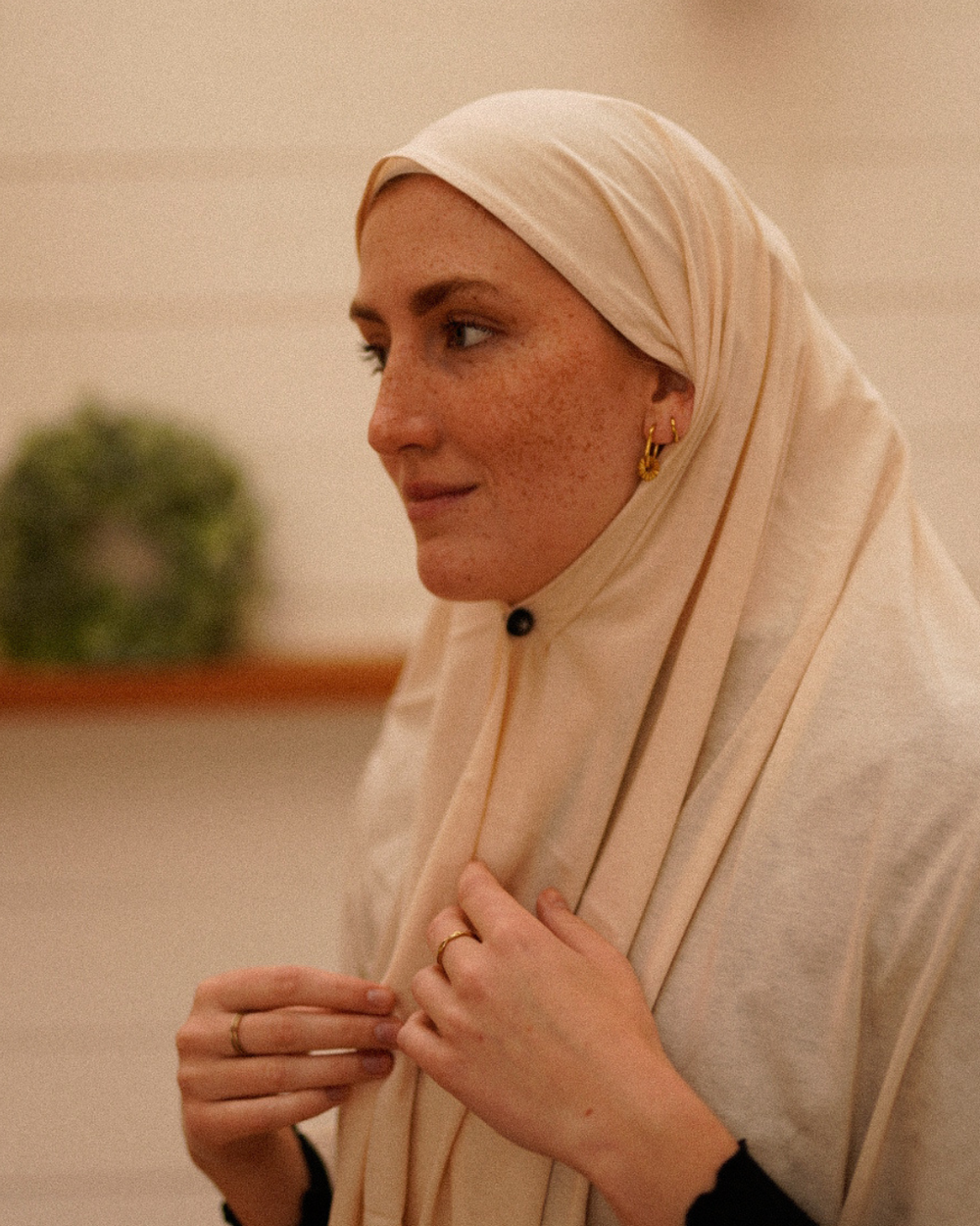 Lichtgewicht jersey hijab "Hava" gemaakt van 100% biologisch katoen - Pearl Blush