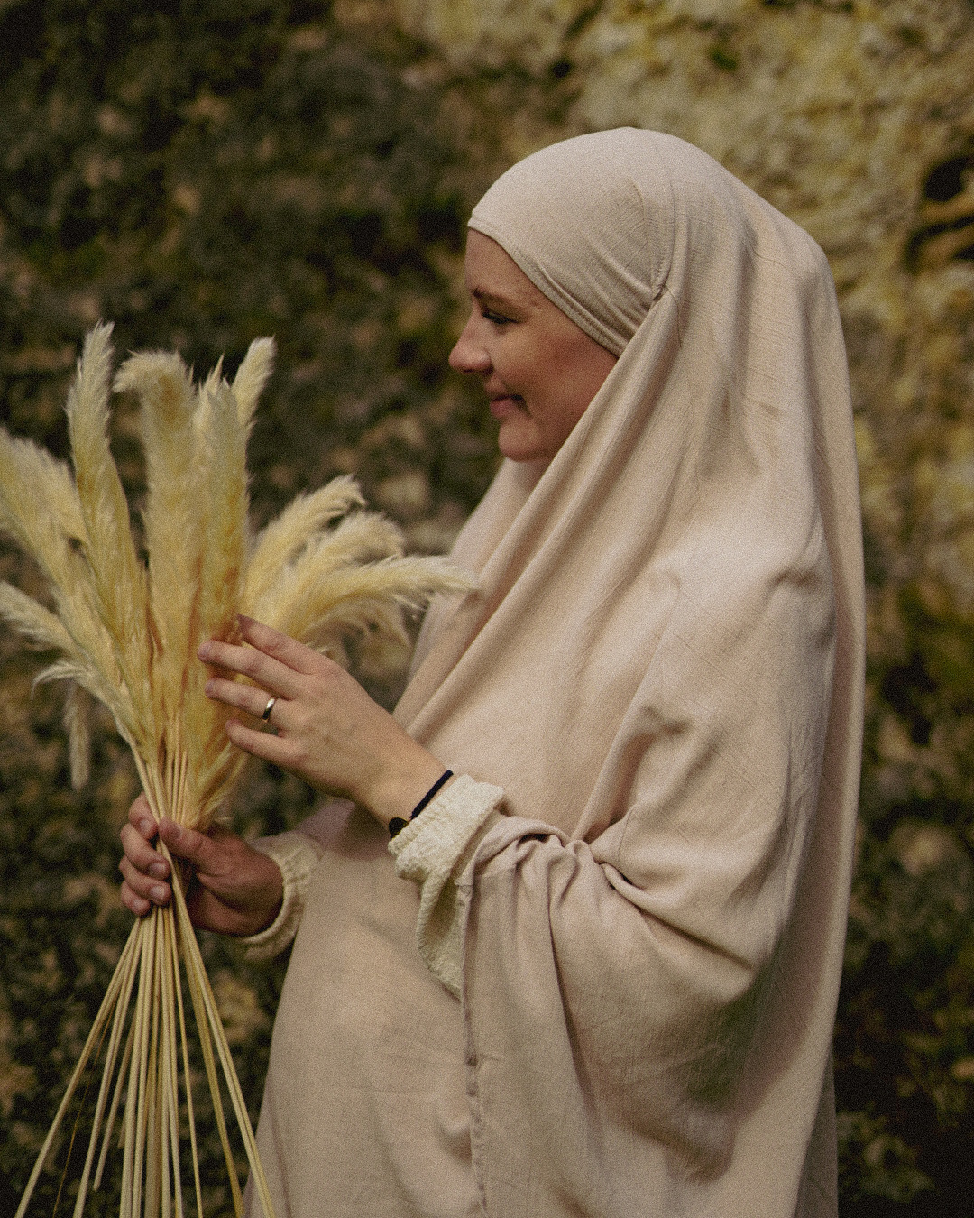 Khimar Sandy van viscose en linnen (Linnen Beige)