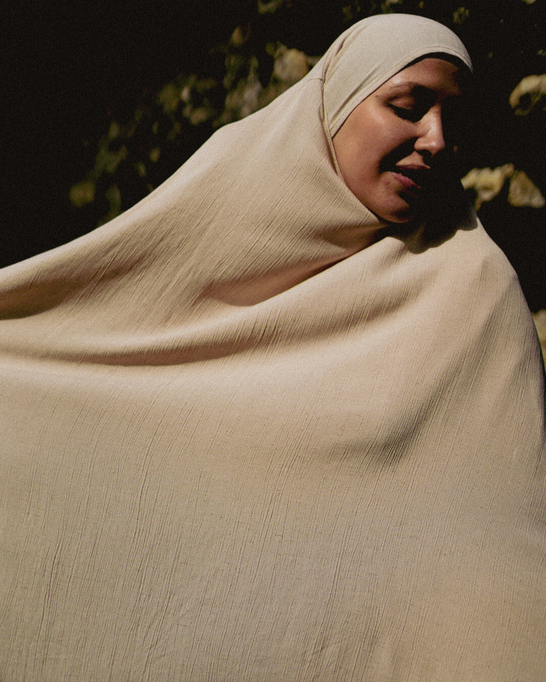 Khimar Sandy van viscose en linnen (Linnen Beige)
