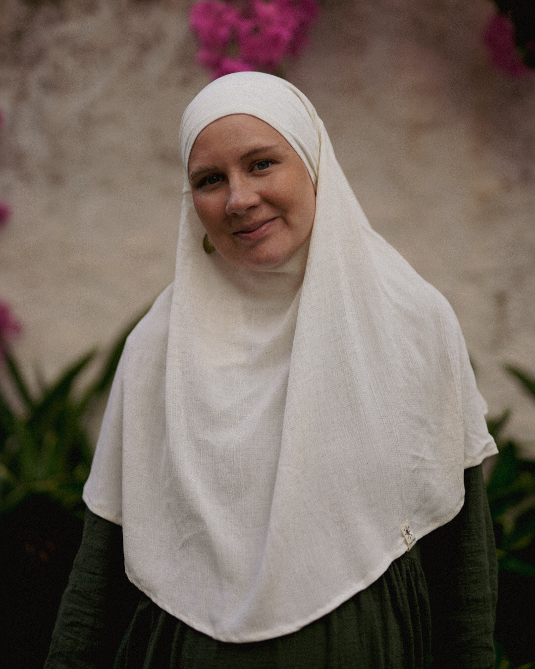 Mini Khimar Sandy van viscose en linnen (Off White)