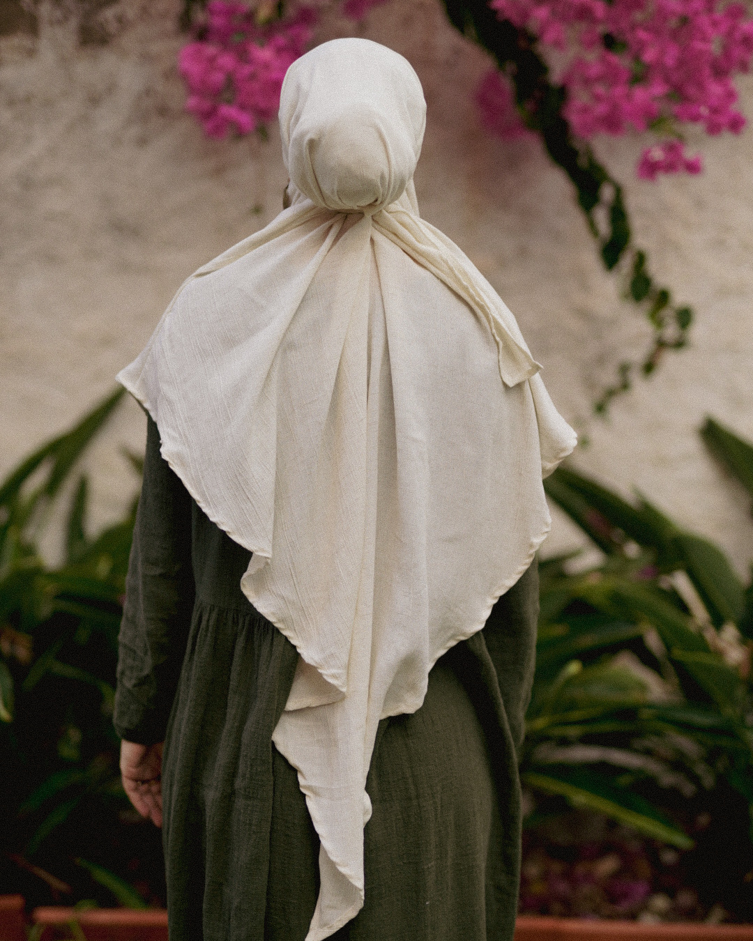 Khimar Sandy van viscose en linnen (Off White)