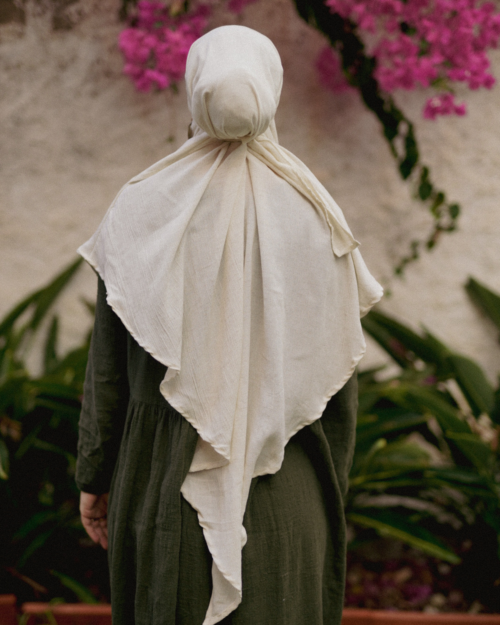 Khimar Sandy van viscose en linnen (Off White)