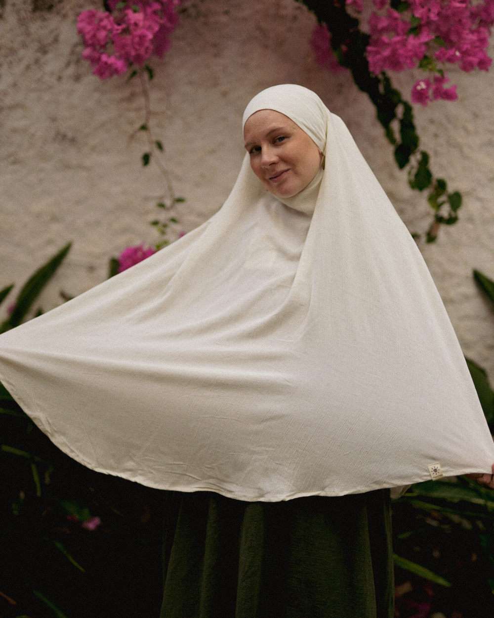 Khimar Sandy van viscose en linnen (Off White)