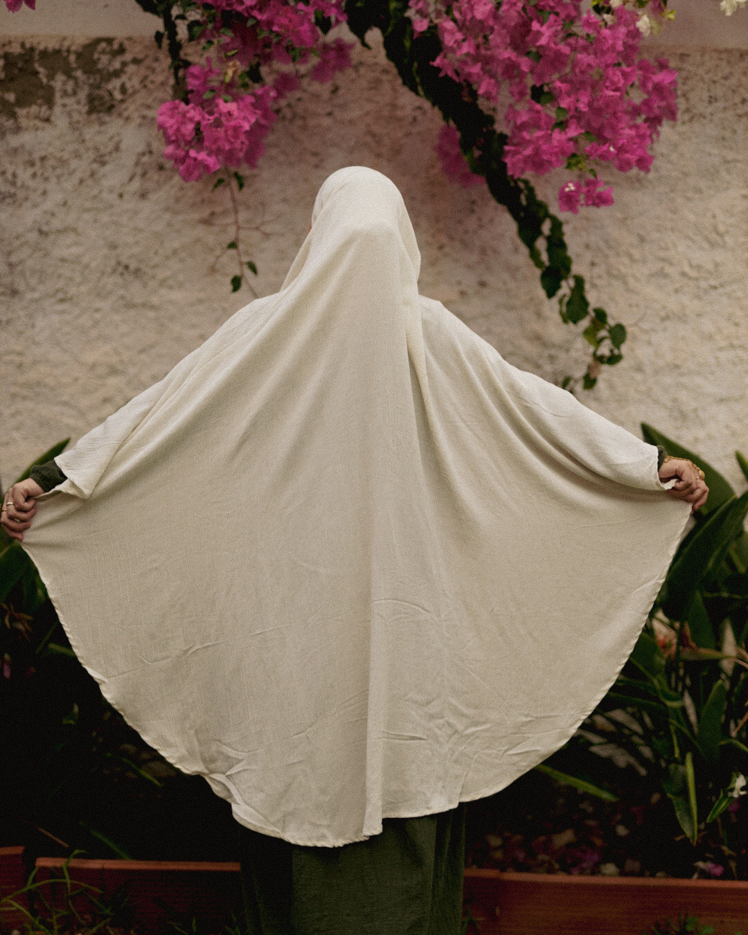 Khimar Sandy van viscose en linnen (Off White)