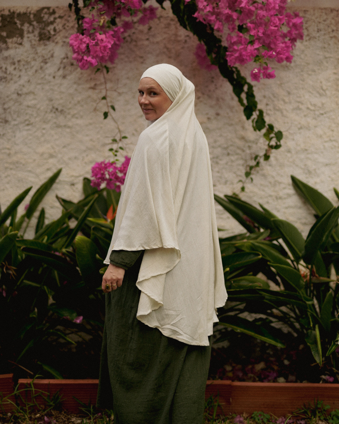 Khimar Sandy van viscose en linnen (Off White)