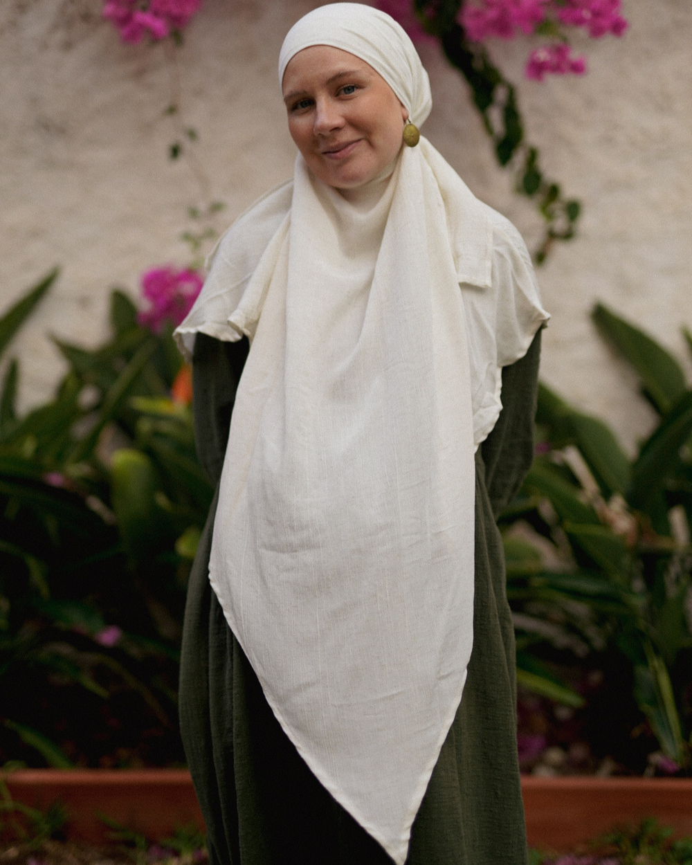 Khimar Sandy van viscose en linnen (Off White)