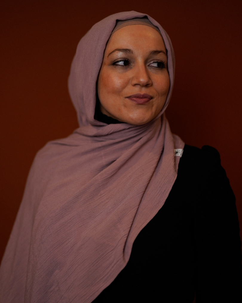 Crinkle Chiffon Hijab "Sandy" gemaakt van viscose en linnen (Lila)