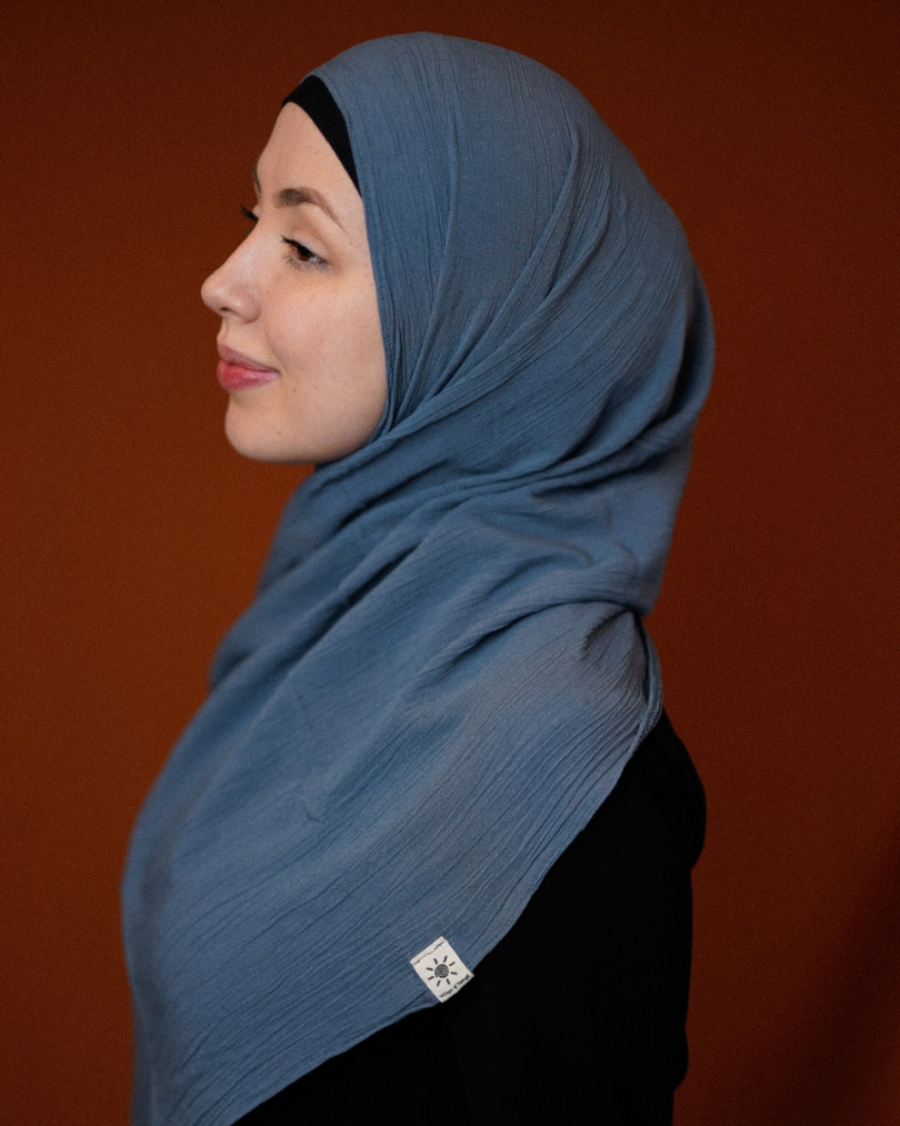 Crinkle Chiffon Hijab "Sandy" gemaakt van viscose en linnen (Oceana)