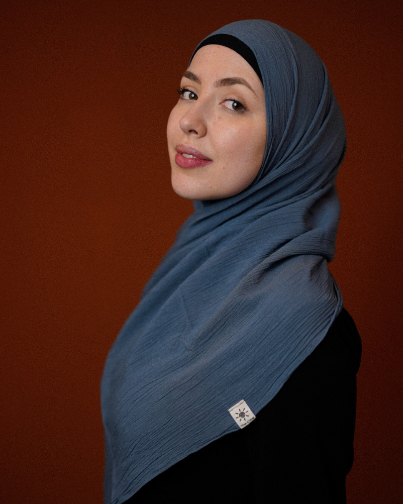 Crinkle Chiffon Hijab "Sandy" gemaakt van viscose en linnen (Oceana)