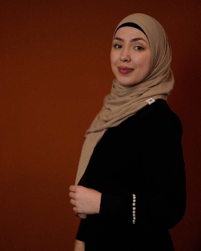 Crinkle Chiffon Hijab "Sandy" gemaakt van viscose en linnen (zand)