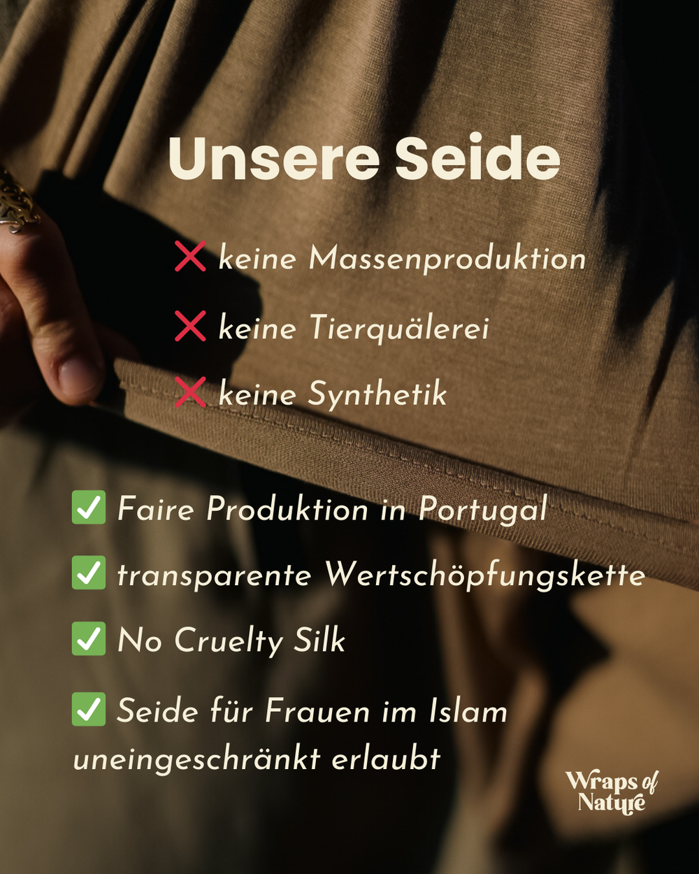 "Mariposa XXL van zijde en biologisch katoen (Kastanje)