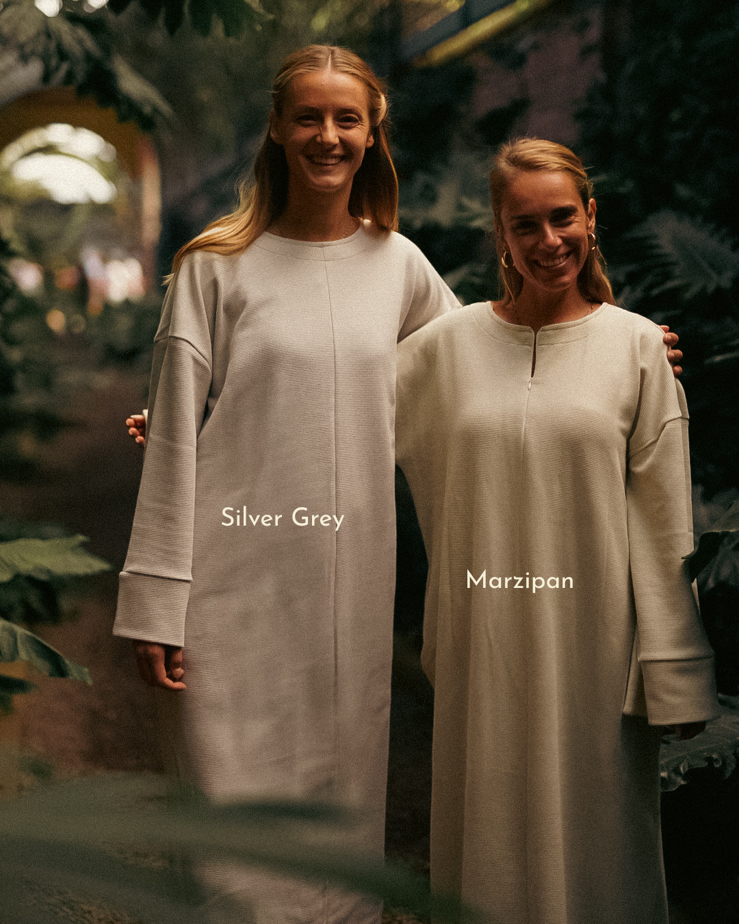 Warme abaya "Laila" van biologisch katoen (Cloud Dancer)